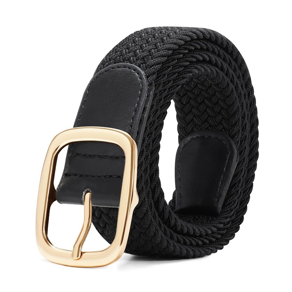 7666 Women Men Braided Stretch Elastic Belt For Pants Jeans Woven Casual